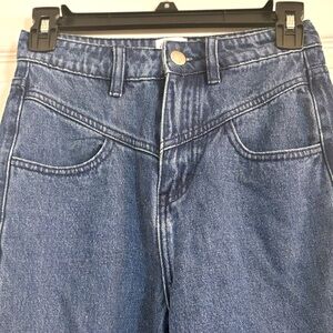 Princess Polly Women's US 2 Mom Jeans High Waist Straight Leg 90s Style DarkWash